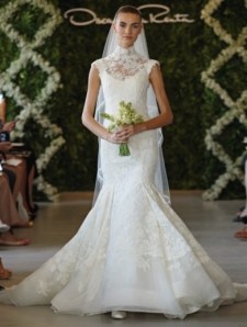 loverly lace high neck bridal dress